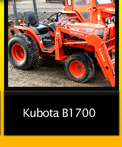 Tractor rental, front end loader rental, Kubota B1700